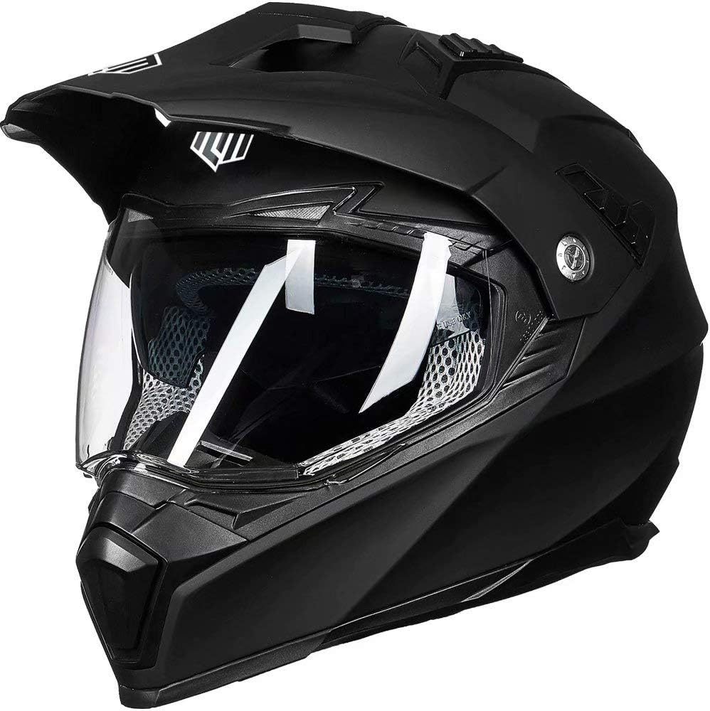 ILM - Casco deportivo doble para motocicleta, visor para el sol, casco para todoterreno, motocross, certificado por el DOT.