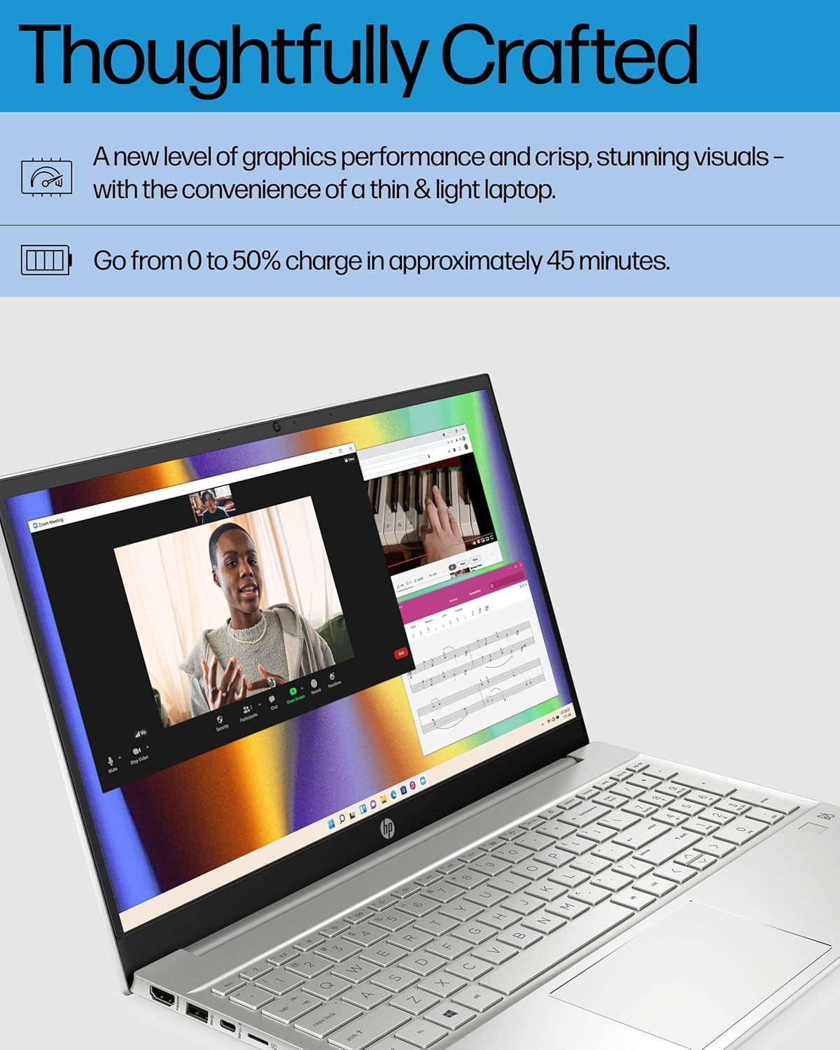 HP Pavilion 15-eg2025nr 15.6" FHD Laptop Intel Core Intel Core i7-1255U 1.7GHz 16GB RAM 512GB SSD Wi-Fi Bluetooth cámara web Windows 11 Professional (reacondicionado)