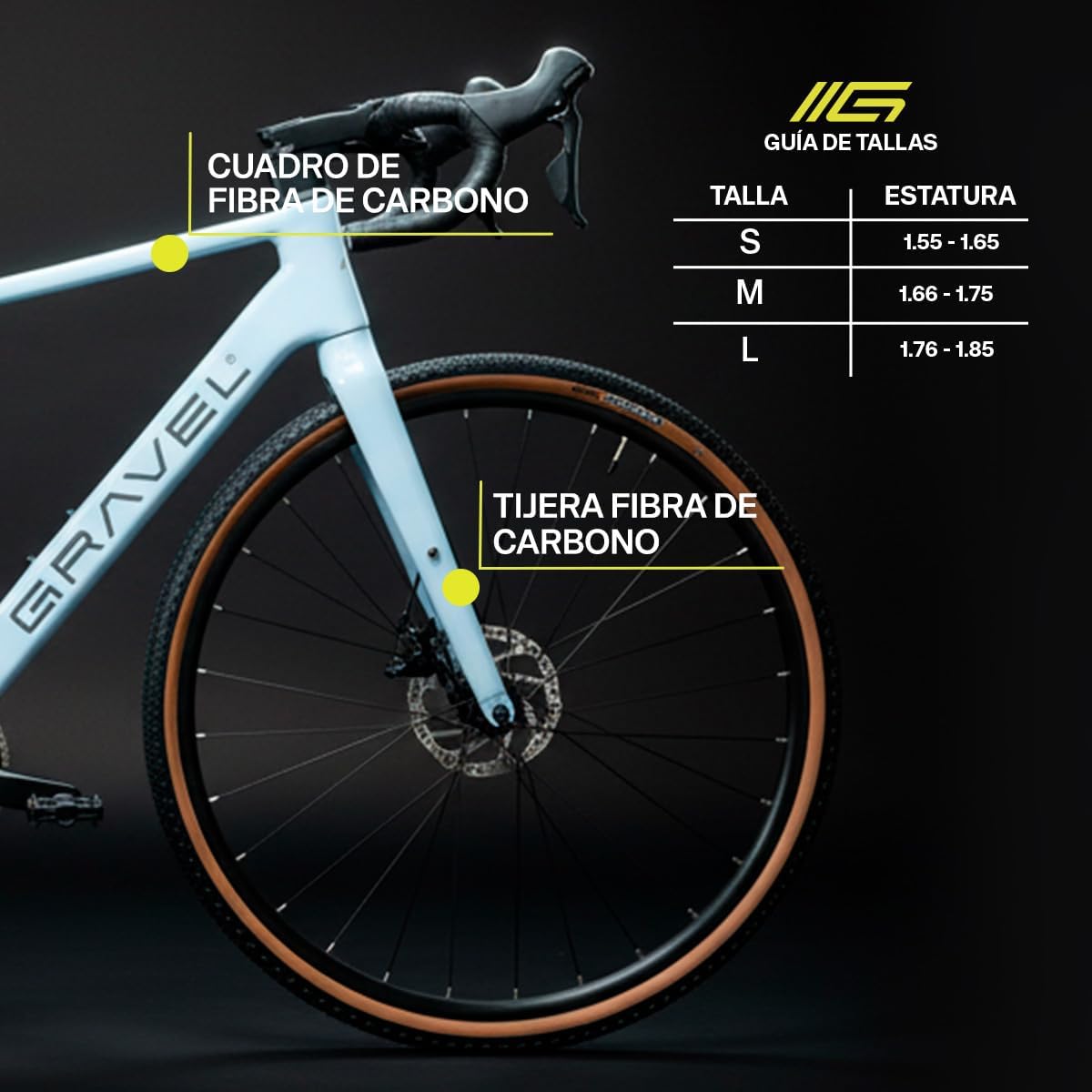 GRAVEL | Bicicleta Tucson Shimano Sora 18V Carbon | Llantas Continental