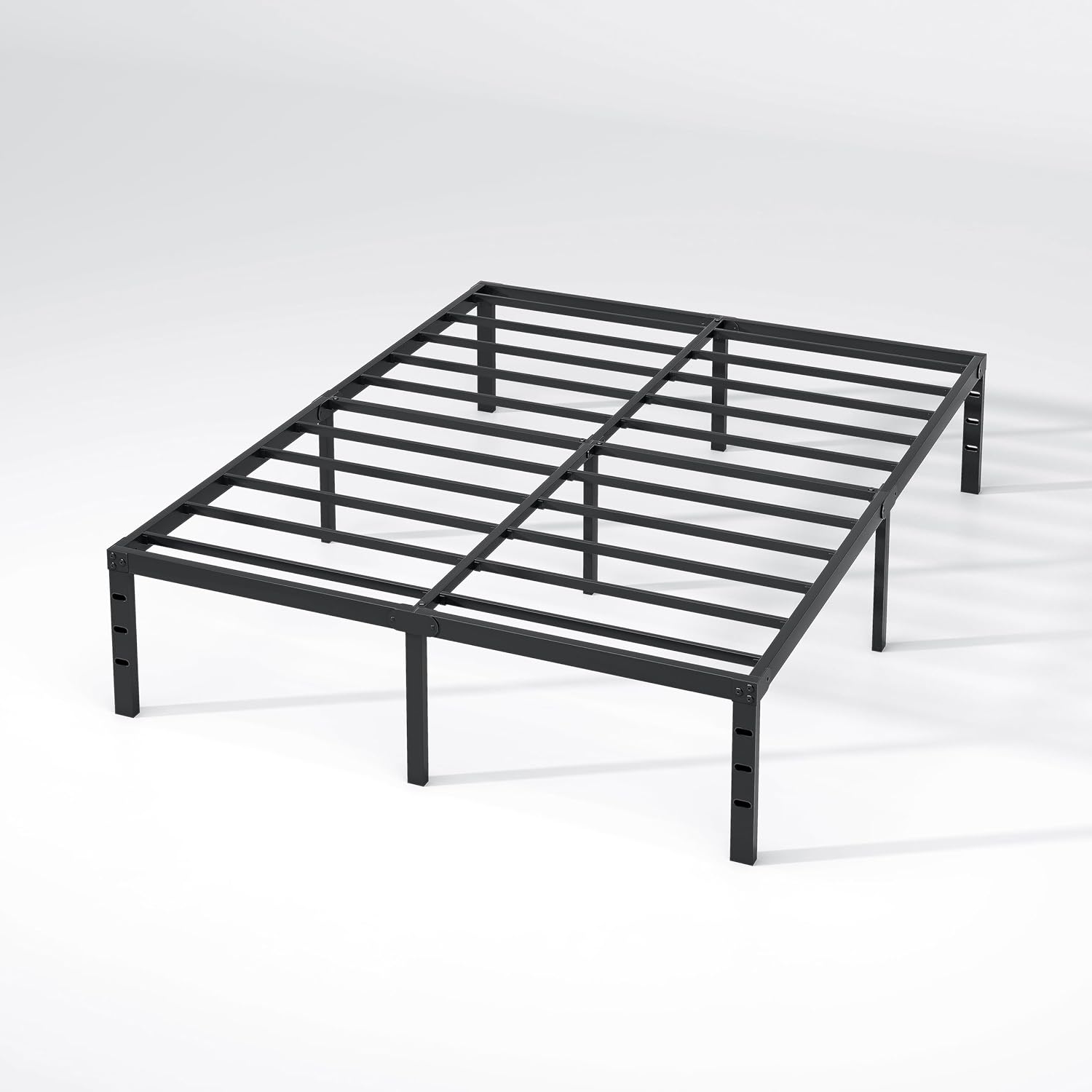 New Jeto Marco de cama de metal con espacio de almacenamiento debajo de la cama, plataforma sencilla y atmosférica, resistente y duradero, tamaño queen, adecuado para recámara