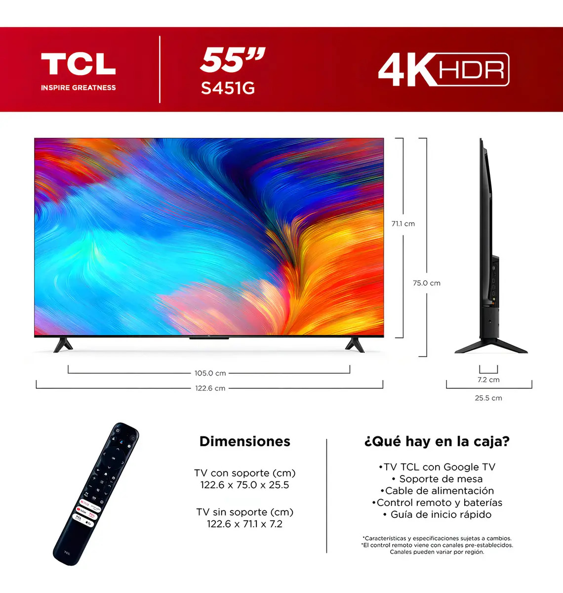 Smart Tv TCL 55S451G 55" Pantalla 55" 4K Led