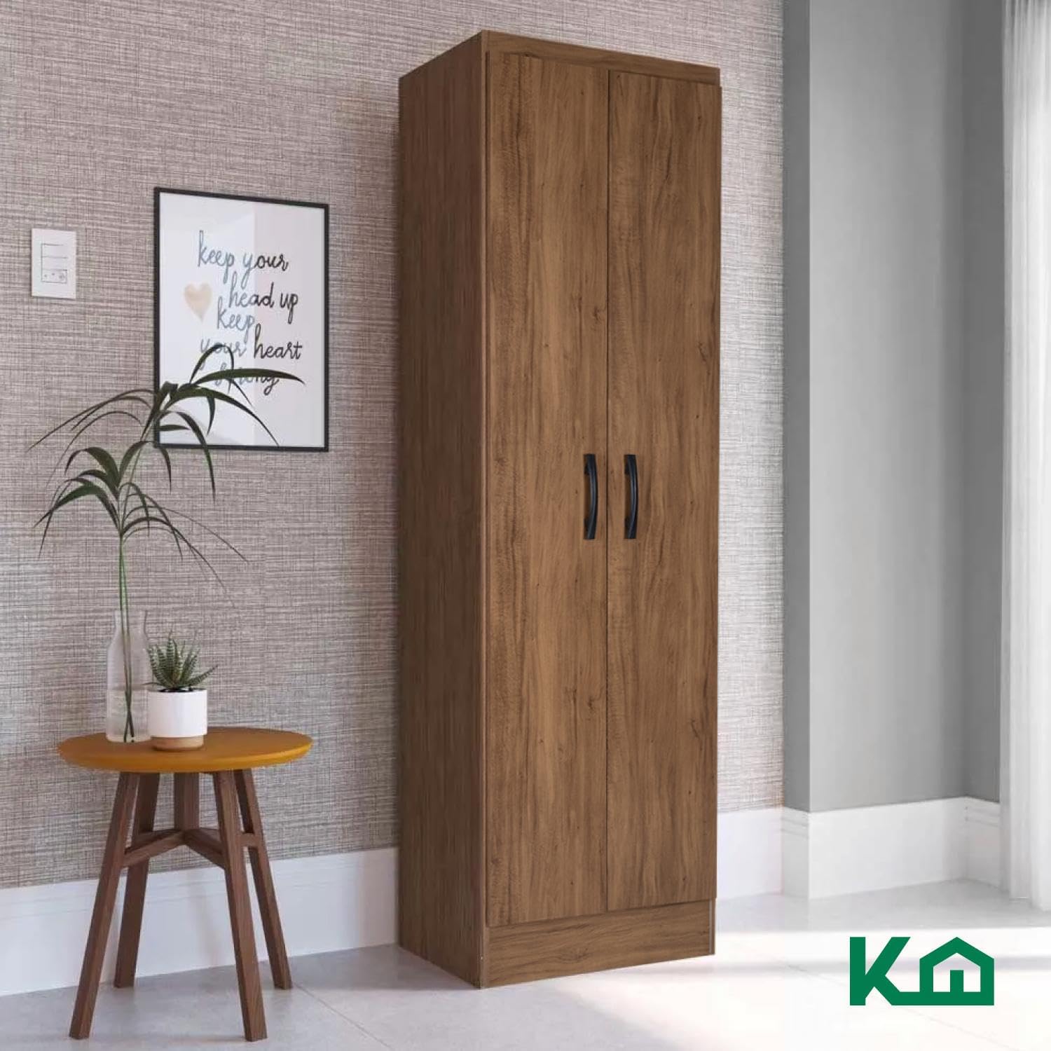 Kingshouse | Ropero De 6 Puertas con 2 Cajones – Color Café – Barra para Colgar – Estructura MDP – Mueble Organizador De Ropa – Armario para Casa, Recámara y Hogar