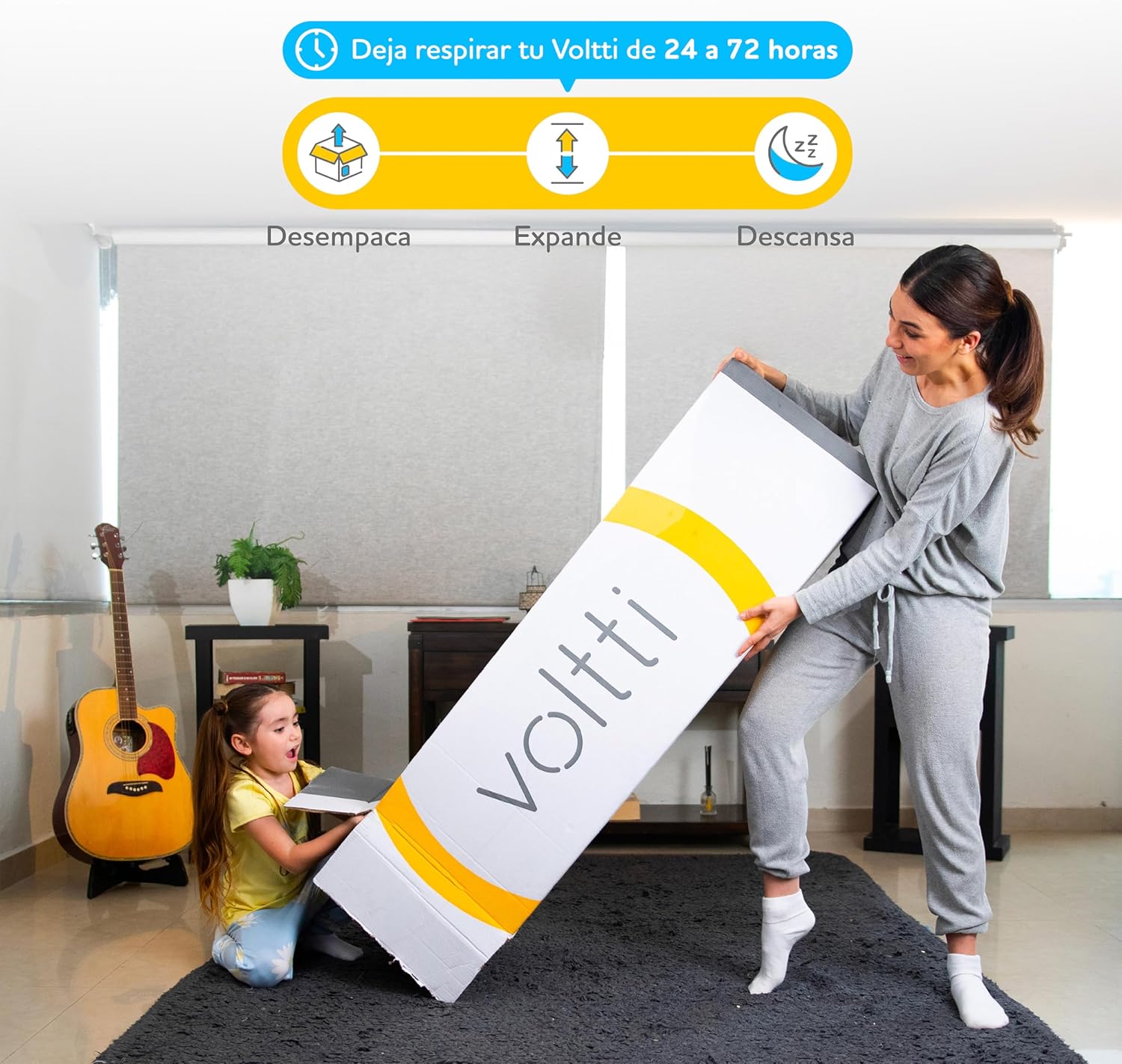 Voltti Colchón King Doble Confort | 20 CM | Reversible con 2 Diferentes Firmezas | Nano Memory Foam | Ergonómico y Ortopédico | Disminuye Puntos de Presión