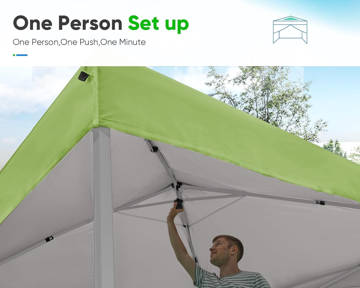 Quictent - Tienda de campaña desplegable de privacidad de 10 x 10 pulgadas con paredes laterales y ventanas ventiladas enrollables, configuración para una persona, fácil refugio para eventos