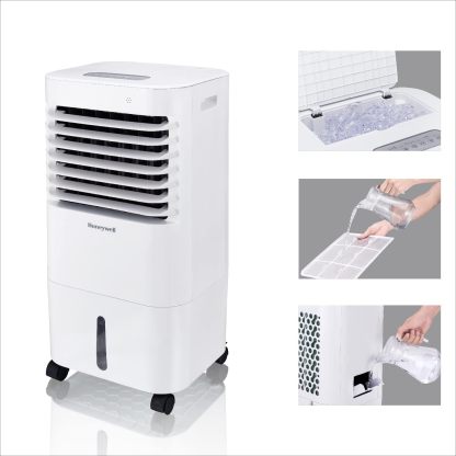 Honeywell Enfriador de Aire CL152 con Ionizador y Panel Antibacterial. 15 litros. Enfría hasta 19 m2