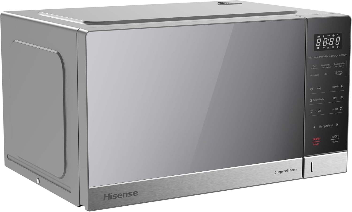 Horno de Microondas Hisense, 1.1 Pies Cúbicos, 10 Niveles de Potencia, Color Gris, Modelo HMMG3010SMG