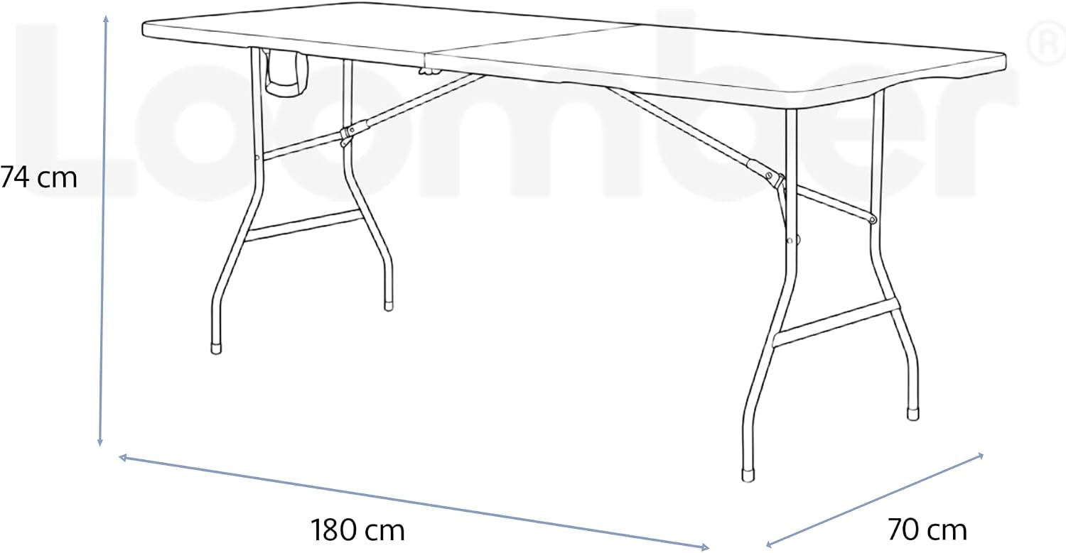 Paquete de 2 Mesas Plegables Negras 180 cm | Mesas de Plástico Resistente Uso Rudo | Ideales para Eventos, Jardín, Negocio y Hogar | Fácil Almacenamiento