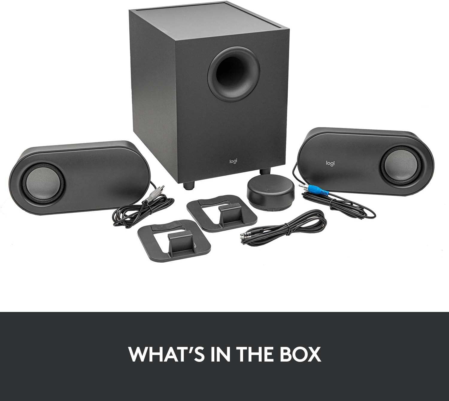 Logitech Z407 Bocinas Bluetooth para Ordenador con Subwoofer y Control inalámbrico, Sonido inmersivo, Audio Premium con Varias entradas, Altavoces USB - Negro