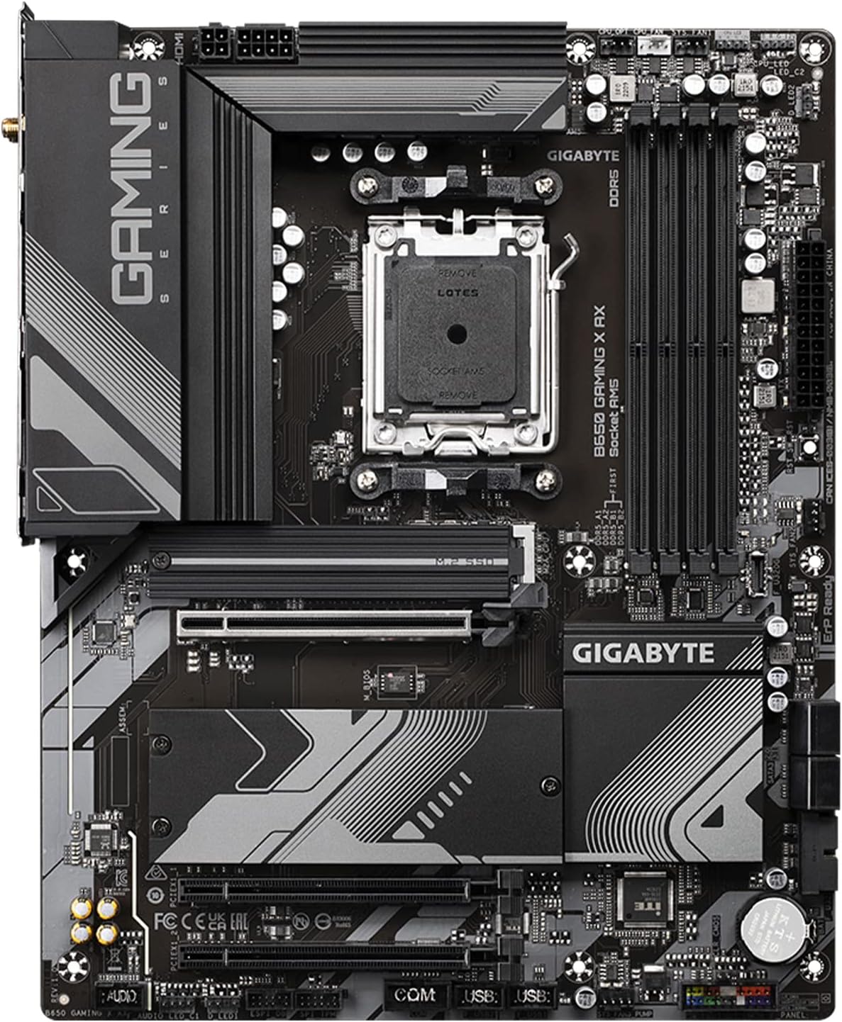 GIGABYTE B650 Gaming X AX (AM5/ LGA 1718/ AMD/ B650/ ATX/ 5 años de garantía/DDR5/ PCIe 4.0 M.2/ PCIe 4.0/ USB 3.2 Gen2x2 Type-C/AMD Wi-Fi 6E/ Realtek 2.5GbE LAN/Placa Base)