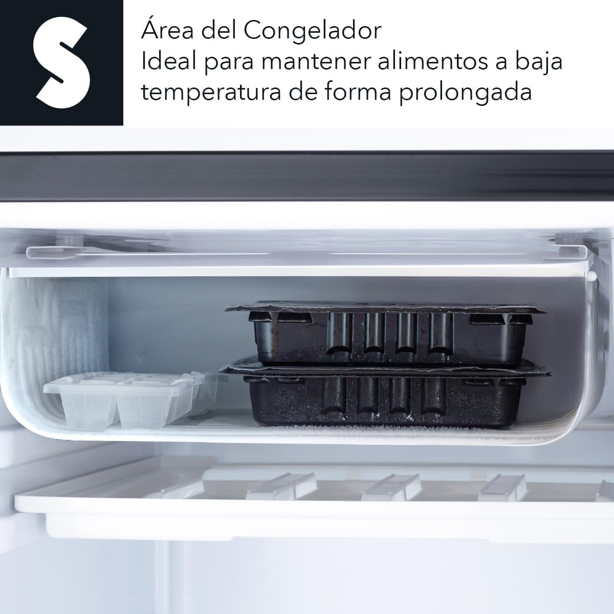 SIGNA Frigobar 90.4L (3.2 pies cubicos) Mini Refrigerador Compacto Negro Refrigerador Pequeño Con congelador de Acero Inoxidable Ideal Para Espacios Pequeños Frigobar Mini Multifuncional (90.4 Litros)