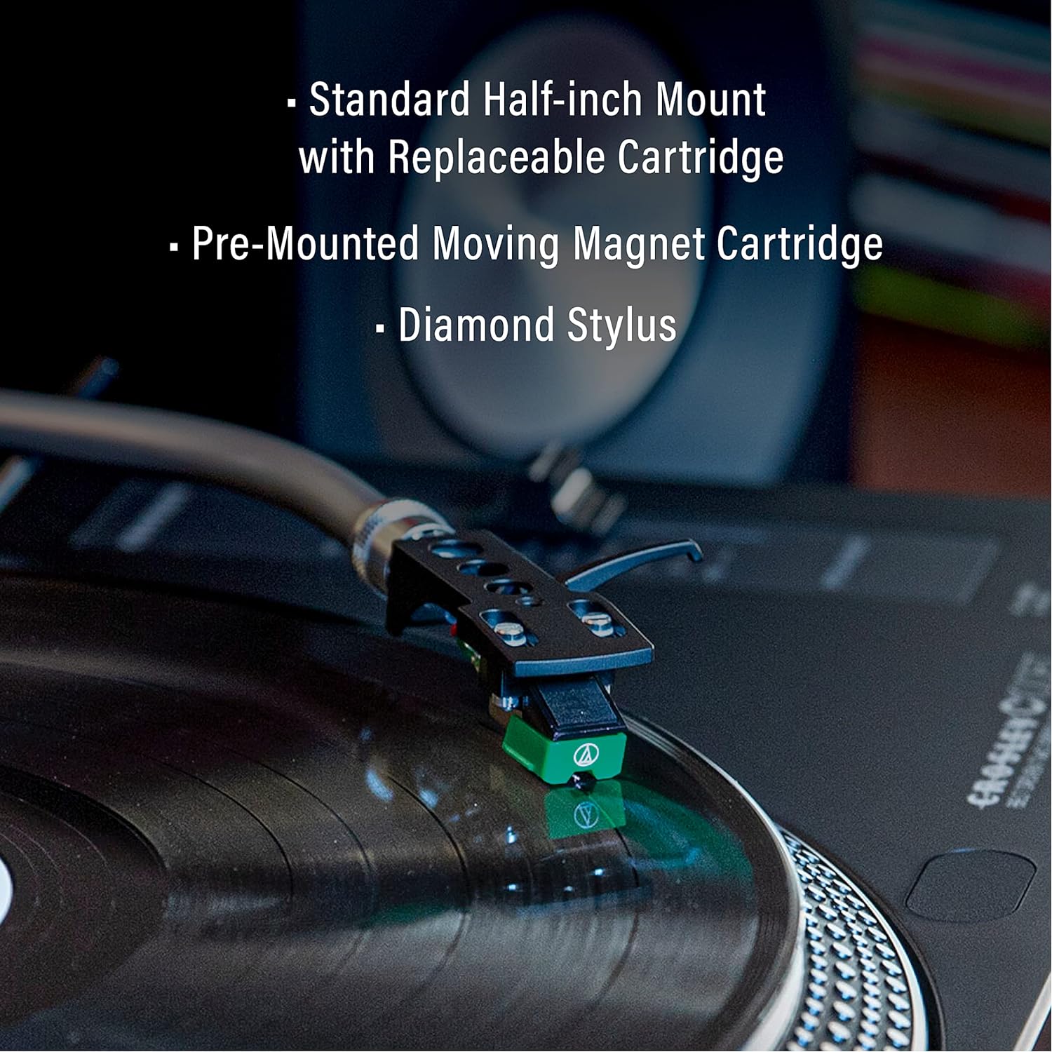 Crosley C100BT-BK Belt-Drive Bluetooth Turntable with S-Shaped Tone Arm with Adjustable Counterweight, Black