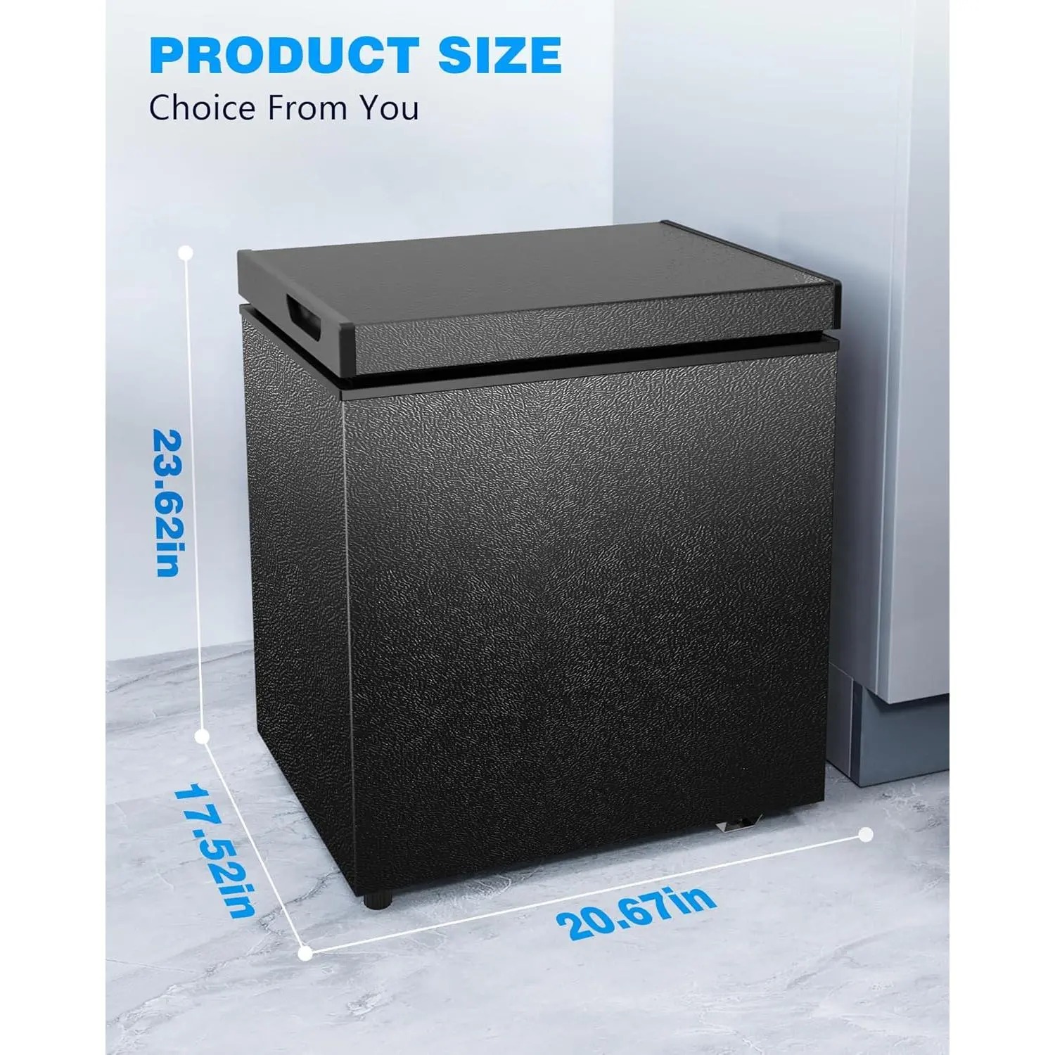 ❄️Congelador horizontal COWSAR de 1,8 pies cúbicos: un electrodoméstico de cocina independiente de carga superior con cesta de almacenamiento extraíble, desagüe inferior para descongelación y termostato ajustable; compacto e ideal para congelar en apartam