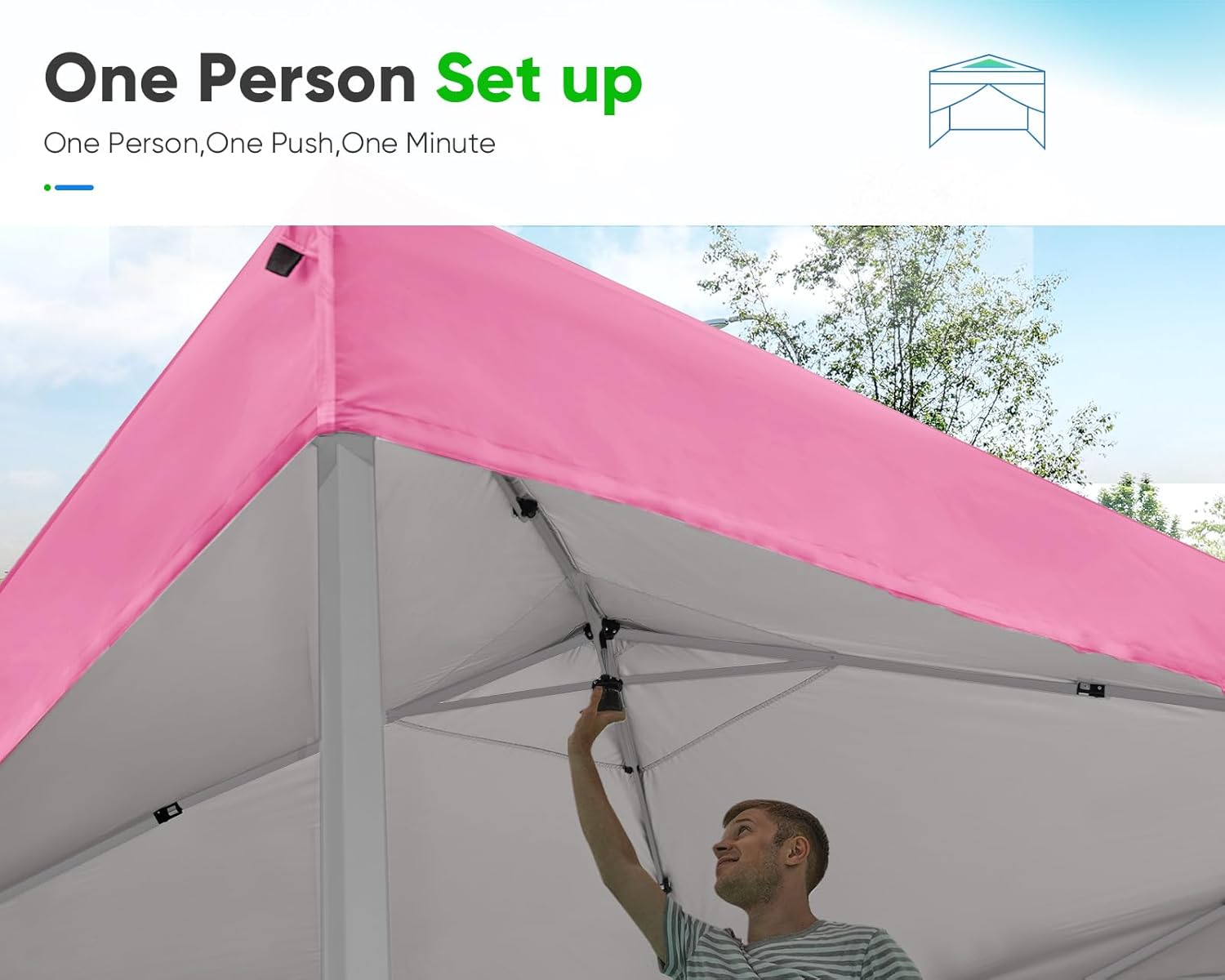Quictent - Tienda de campaña desplegable de privacidad de 10 x 10 pulgadas con paredes laterales y ventanas ventiladas enrollables, configuración para una persona, fácil refugio para eventos