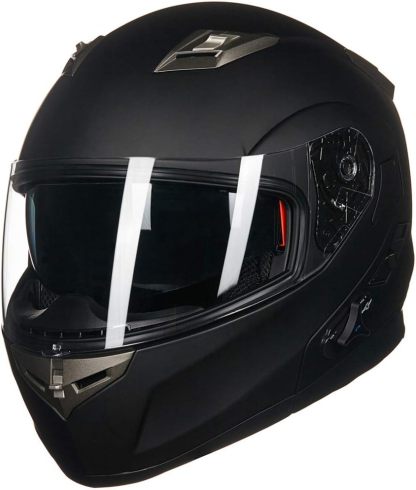 ILM - Casco de Motocicleta Modular Integrado con Bluetooth, con protección Solar para Mp3, Modelo 953/953 Pro.