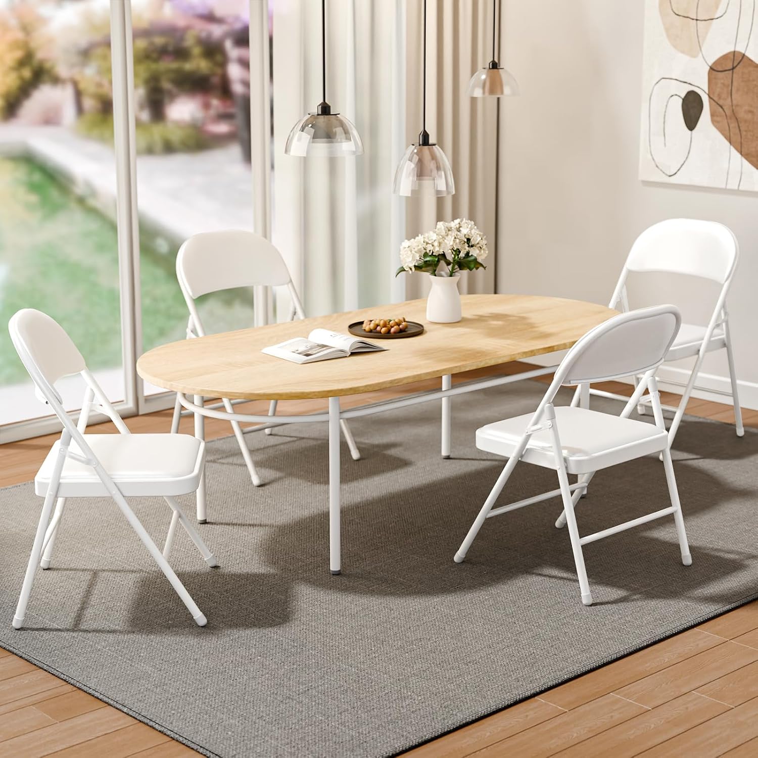 🪑 12 Sillas Plegables de Alta Resistencia | Uso Interior y Exterior | Para Jardín, Patio, Comedor, Eventos y Reuniones | Diseño Fácil de Guardar
