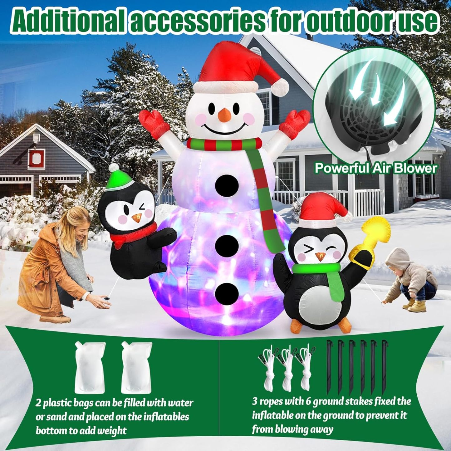 Danxilu 1.83M Arbol de Navidad Inflable con Papá Noel Perro Decoraciones al Aire Libre, Inflables Navidad Arbol Santa Claus para el Patio Inflables Navideños Decoración Iluminada con Leds