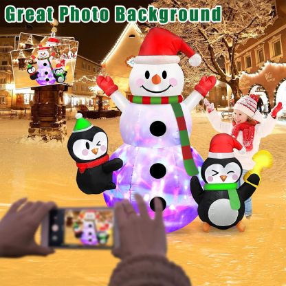 Danxilu 1.83M Arbol de Navidad Inflable con Papá Noel Perro Decoraciones al Aire Libre, Inflables Navidad Arbol Santa Claus para el Patio Inflables Navideños Decoración Iluminada con Leds