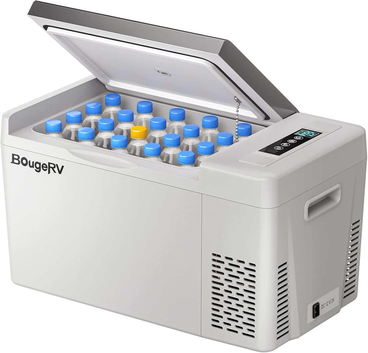 BougeRV Refrigerador de 12 voltios Nevera de coche 12v enfriadero de compresor congelador portátil de 23 cuartos 12 / 24V DC 110 ~ 240 Voltios AC para camión Van RV Jeep Camper SUV Barco Camping Viajes por carretera Tailgating -7 ℉~50 ℉