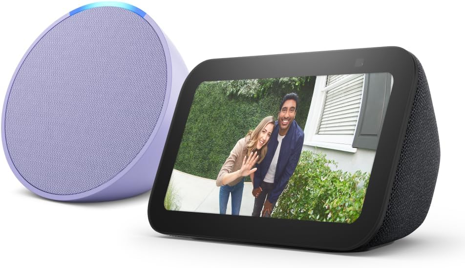 Amazon Echo Pop (modelo más reciente): nuestra bocina más pequeña que se adapta a cualquier habitación (negro), con el Acceso Anticipado de Alexa+