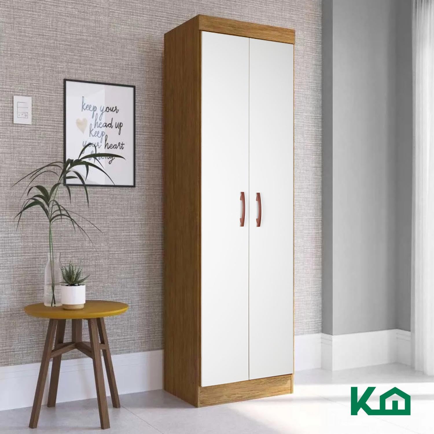Kingshouse | Ropero De 6 Puertas con 2 Cajones – Color Café – Barra para Colgar – Estructura MDP – Mueble Organizador De Ropa – Armario para Casa, Recámara y Hogar