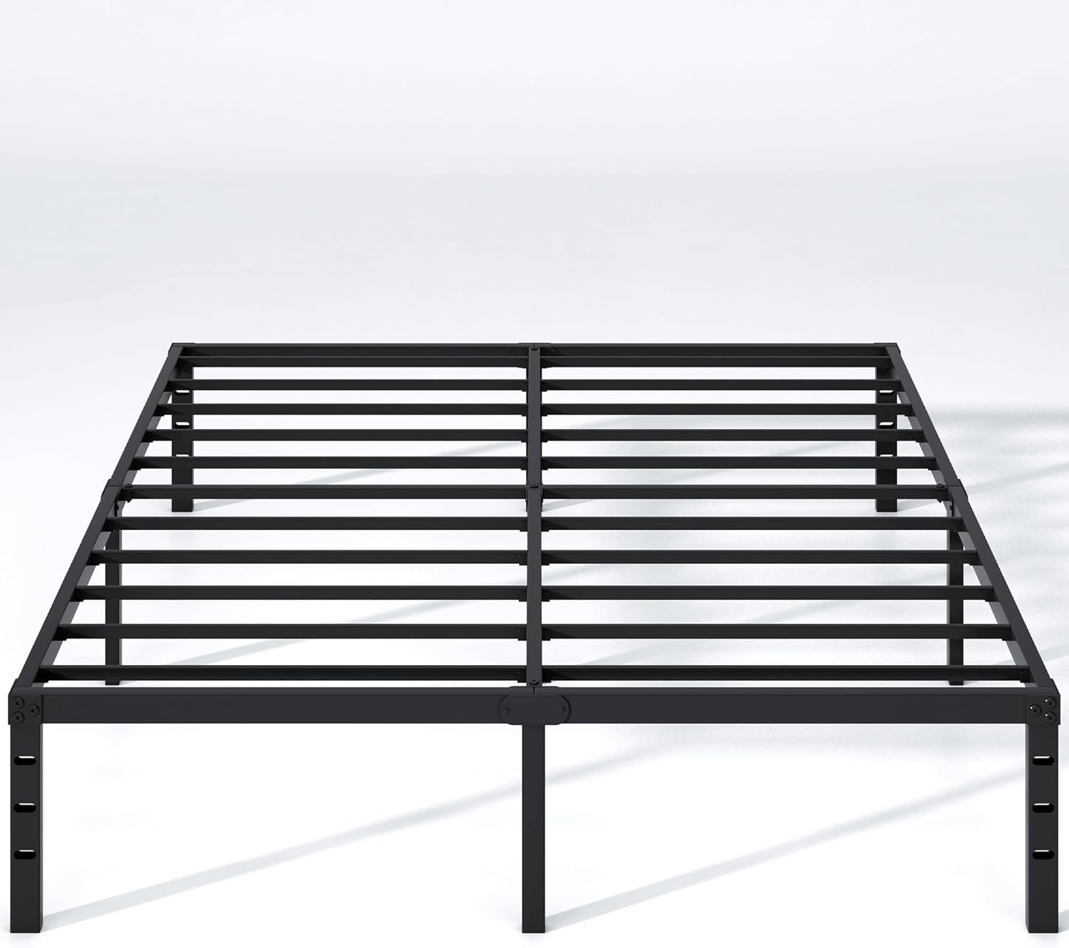 New Jeto Marco de cama de metal con espacio de almacenamiento debajo de la cama, plataforma sencilla y atmosférica, resistente y duradero, tamaño queen, adecuado para recámara