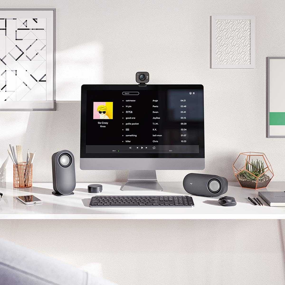 Logitech Z407 Bocinas Bluetooth para Ordenador con Subwoofer y Control inalámbrico, Sonido inmersivo, Audio Premium con Varias entradas, Altavoces USB - Negro
