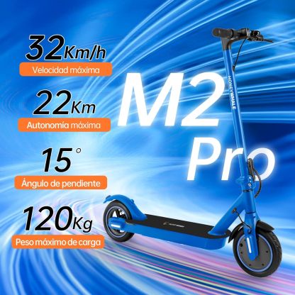 HONEYWHALE M2 Pro Scooter Eléctrico Plegable para Adultos, Motor de 500 W de Potencia Máxima, 22km con una Carga Completa, Velocidad Máxima 32km/h, Patin Eléctrico con App Control Bluetooth
