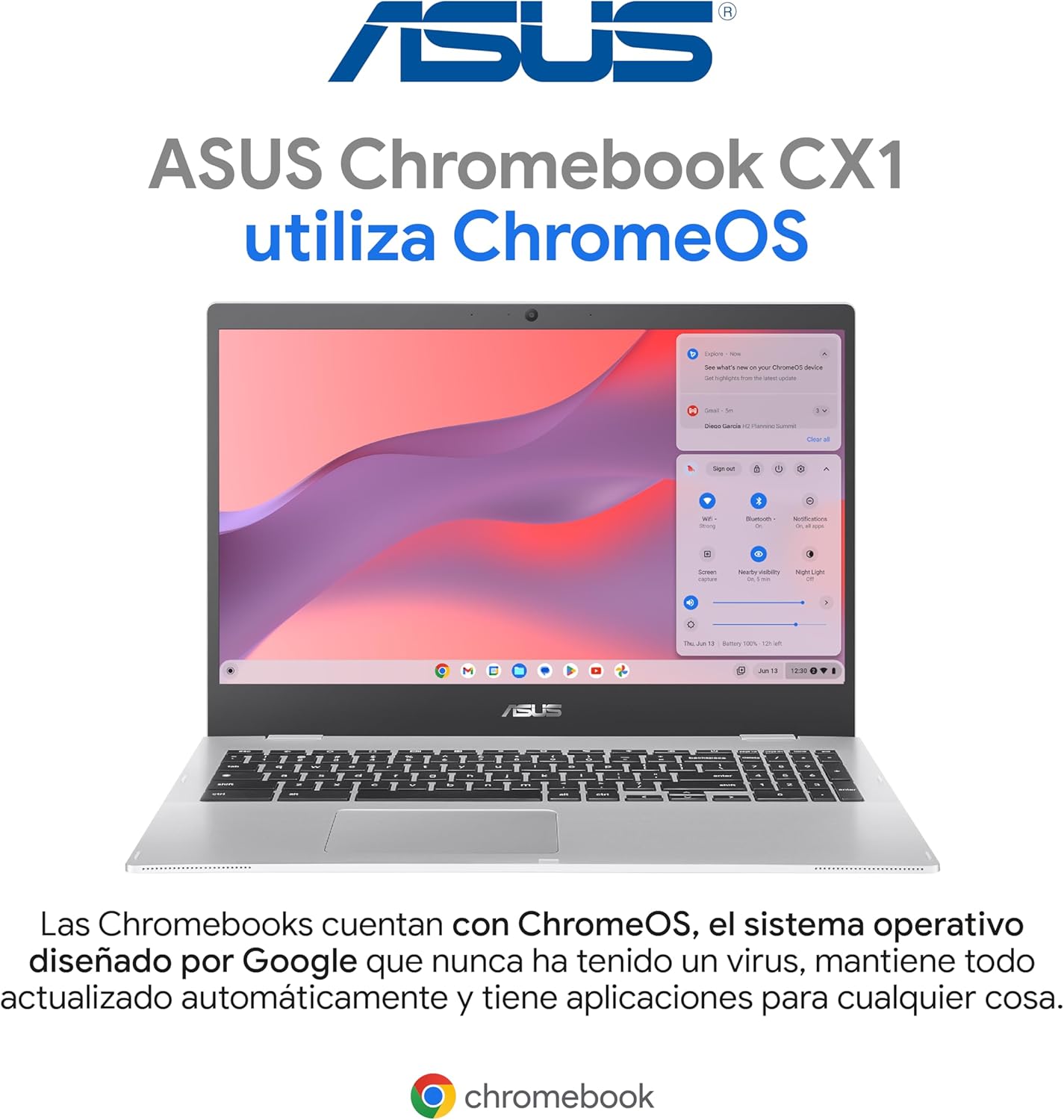 ASUS Laptop Chromebook CX1500 | Intel Celeron 8GB RAM 128 GB | (Garantía y Servicio en México)