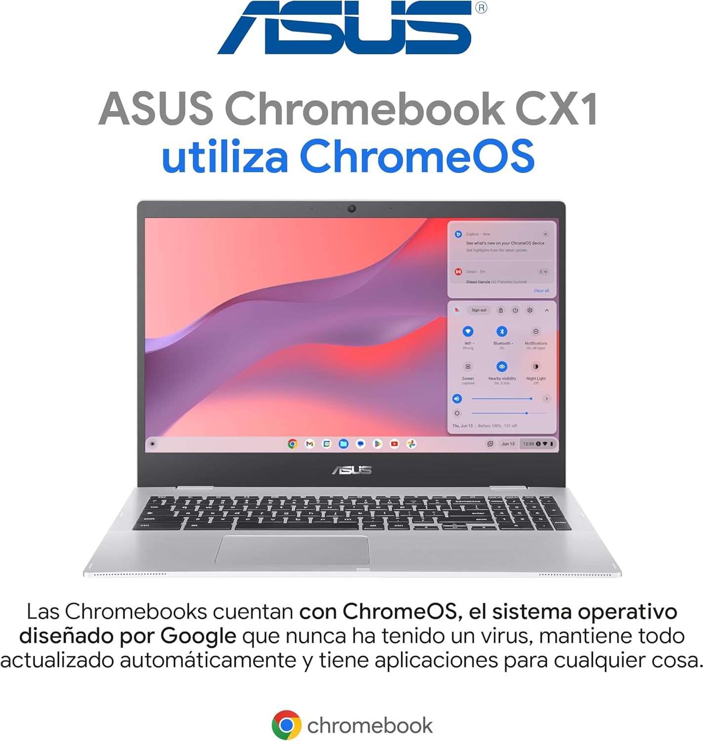 ASUS Laptop Chromebook CX1500 | Intel Celeron 8GB RAM 128 GB | (Garantía y Servicio en México)