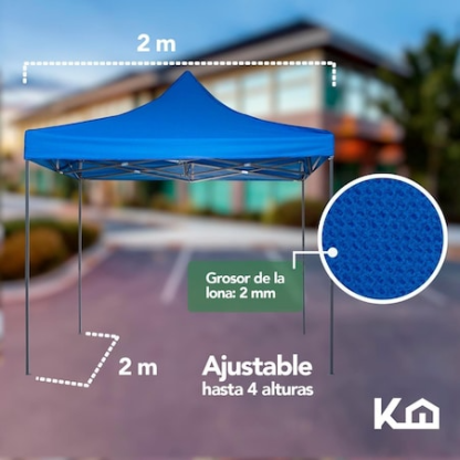Toldo Carpa Impermeable Plegable Acero 2x2 M Bolsa