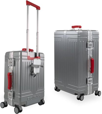 Set de 2 Maletas Premium 20 y 26 Pulgadas Equipaje de mano Con Candado TSA Compartimiento Para Laptop USB Ruedas Giratorias (Rojo)-#17011001901303020502#
