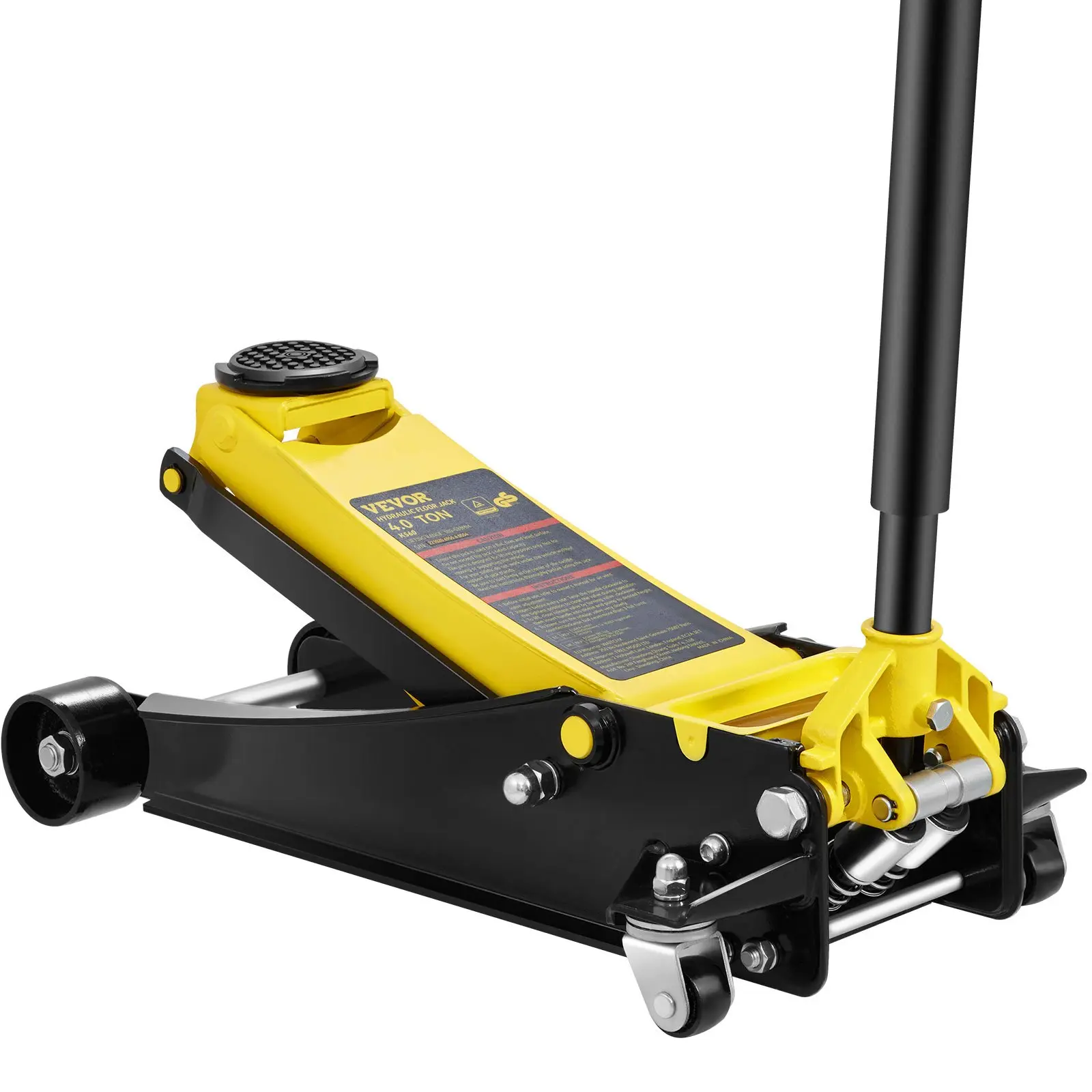 Gato de piso de perfil bajo de 4 toneladas, de acero resistente, con doble pistón, bomba rápida, portátil, para ruedas de automóvil