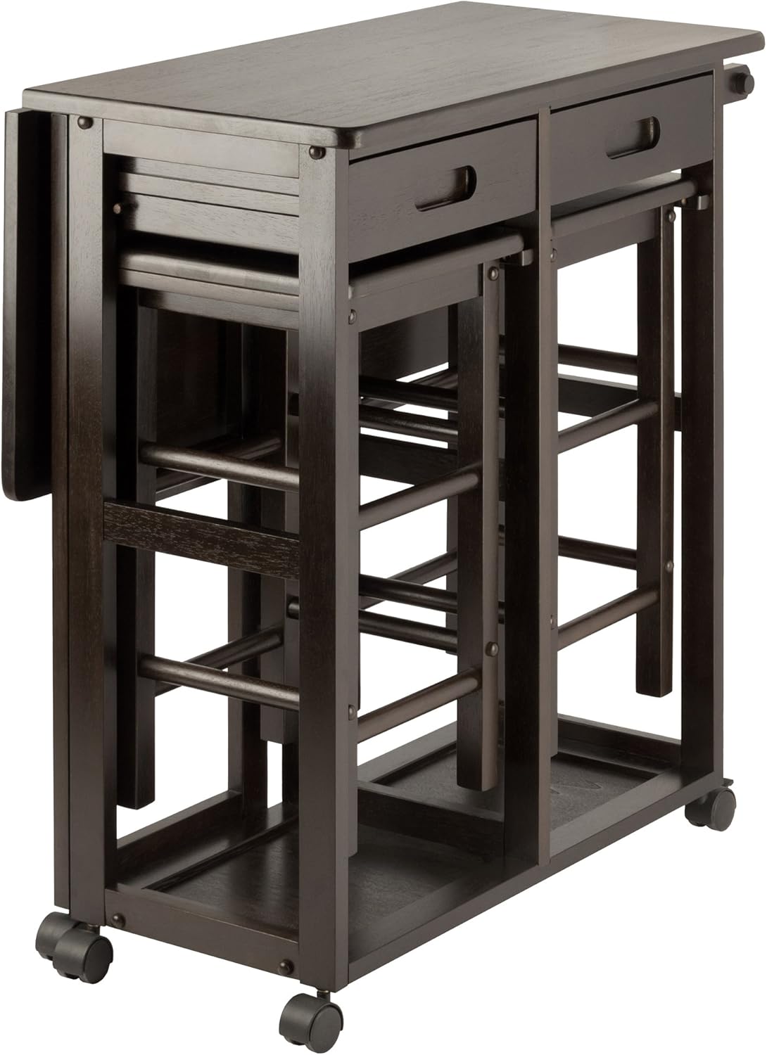 Winsome Wood 23330 Mesa Suzanne 3-Pack Space Saver Set, Coffee