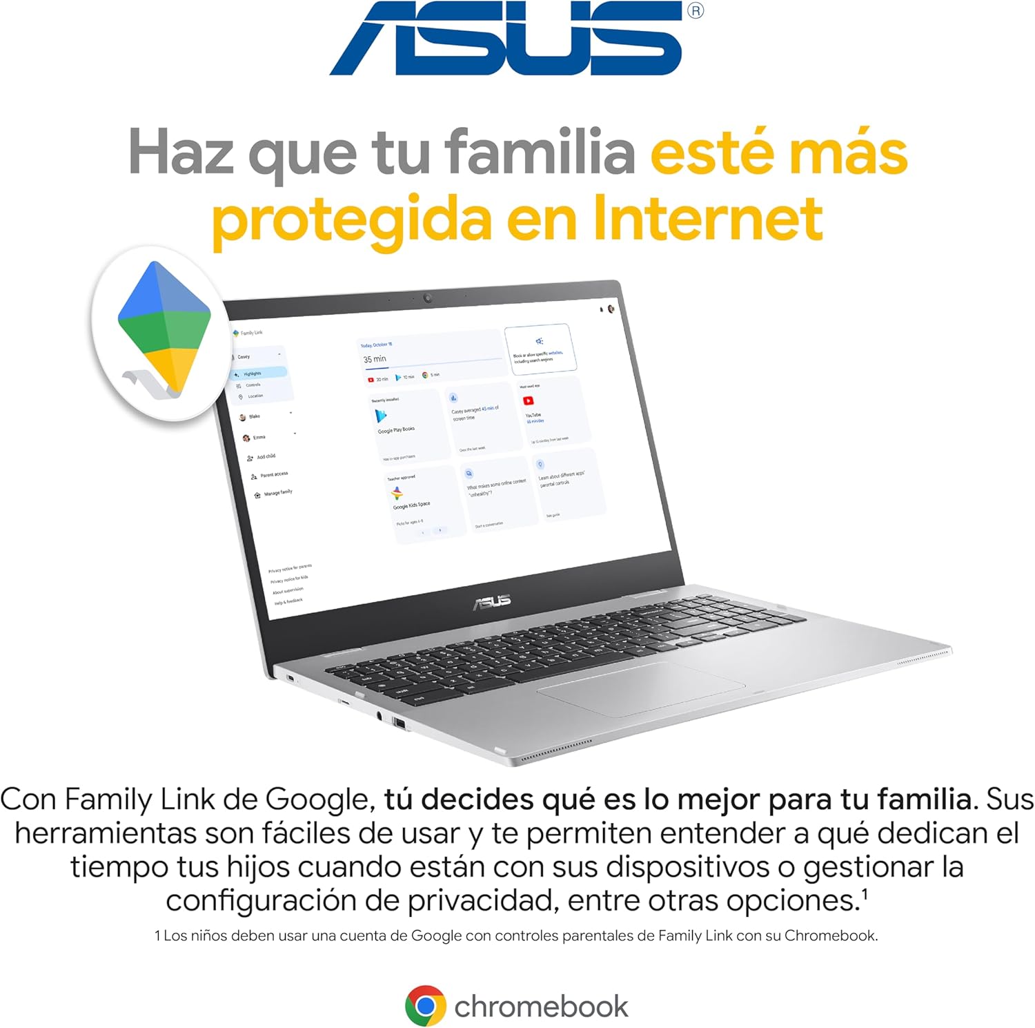 ASUS Laptop Chromebook CX1500 | Intel Celeron 8GB RAM 128 GB | (Garantía y Servicio en México)