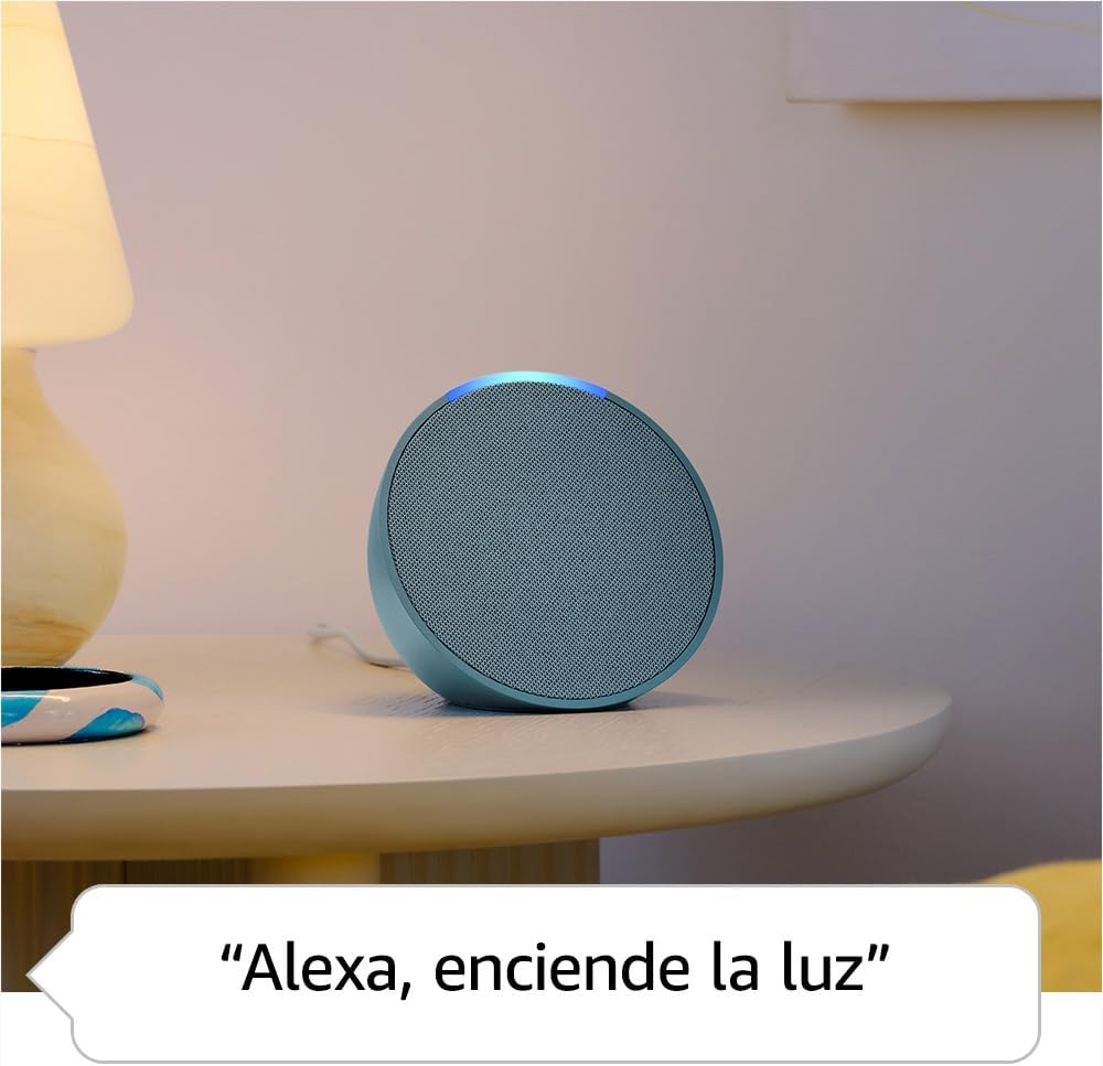Amazon Echo Pop (modelo más reciente): nuestra bocina más pequeña que se adapta a cualquier habitación (negro), con el Acceso Anticipado de Alexa+