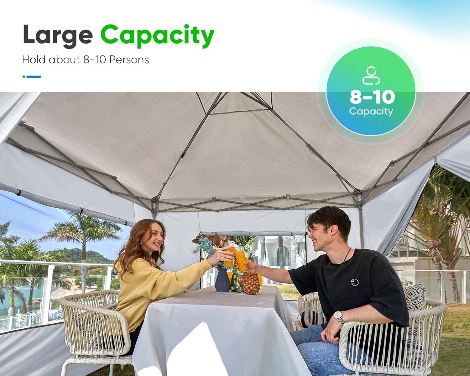 Quictent - Tienda de campaña desplegable de privacidad de 10 x 10 pulgadas con paredes laterales y ventanas ventiladas enrollables, configuración para una persona, fácil refugio para eventos