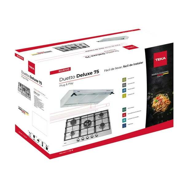 Combo Parrilla a Gas Teka Deluxe 75 + Campana Extractora