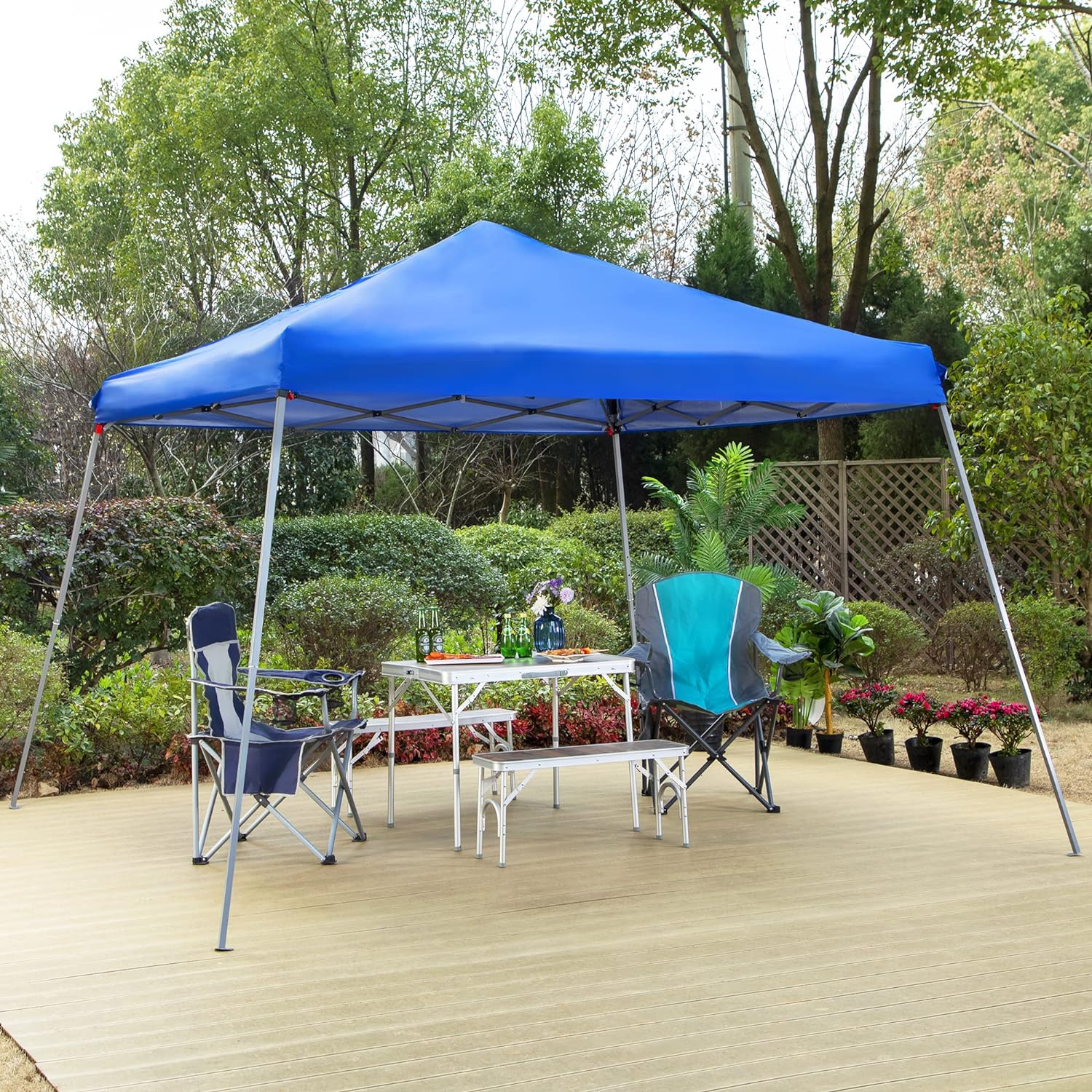 PHI VILLA - Toldo parasol con bloqueo UV de 4 x 4 m con kits de herramientas, pantalla de cenador para patio al aire libre, eventos de jardín-toallita mágica esponja