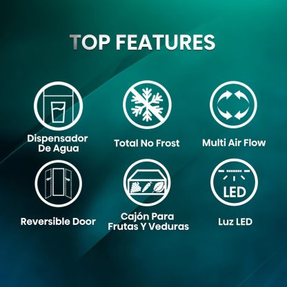 Refrigerador Top Mount Hisense 9 Pies Cúbicos Tecnología No Frost RT90N6WKX2