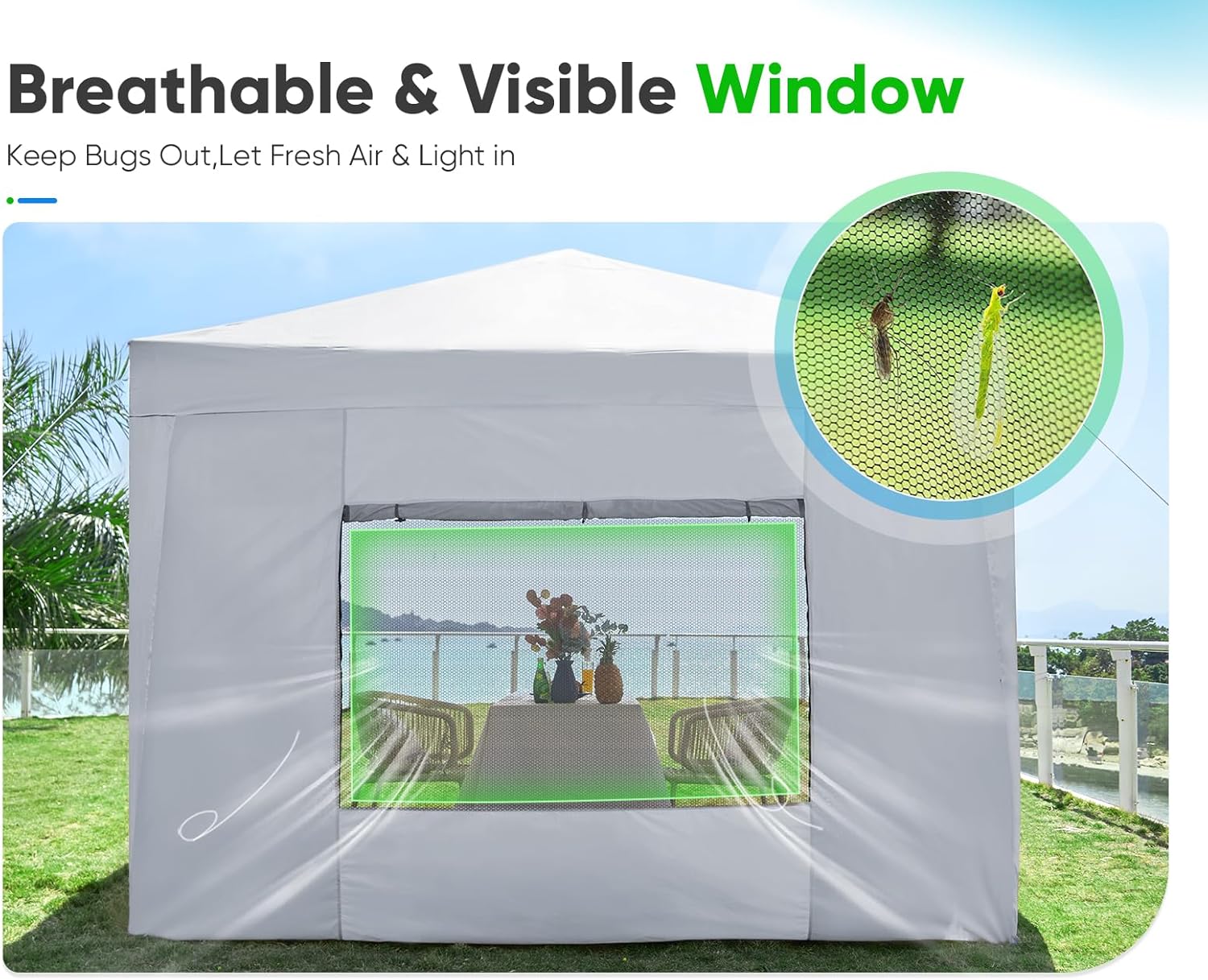 Quictent - Tienda de campaña desplegable de privacidad de 10 x 10 pulgadas con paredes laterales y ventanas ventiladas enrollables, configuración para una persona, fácil refugio para eventos