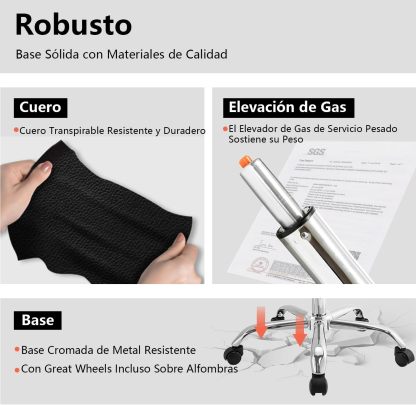 Silla Oficina Masaje con Respaldo Alto y 6 Puntos Masaje, Silla Escritorio Ejecutiva Ergonómica con Reposapiés y Apoyabrazos, Altura del Asiento Ajustable, Negro