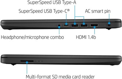 HP - Laptop (incluye 1 año Microsoft 365), pantalla HD de 14 pulgadas, 16 GB de RAM, 64 GB eMMC, Intel Quad-Core N4120, estudiantes y negocios, cámara web, HDMI, Wi-Fi, RJ-45, Windows 11 Home, rosa