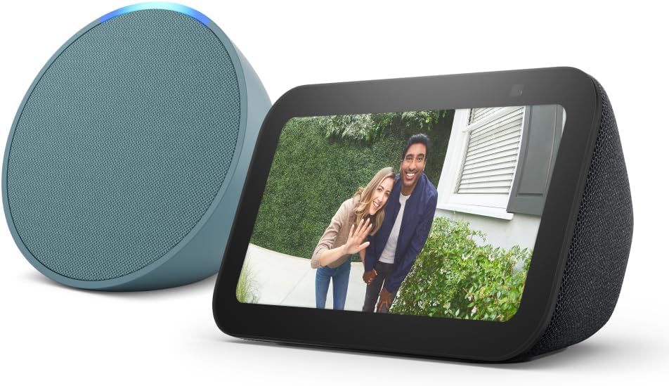 Amazon Echo Pop (modelo más reciente): nuestra bocina más pequeña que se adapta a cualquier habitación (negro), con el Acceso Anticipado de Alexa+