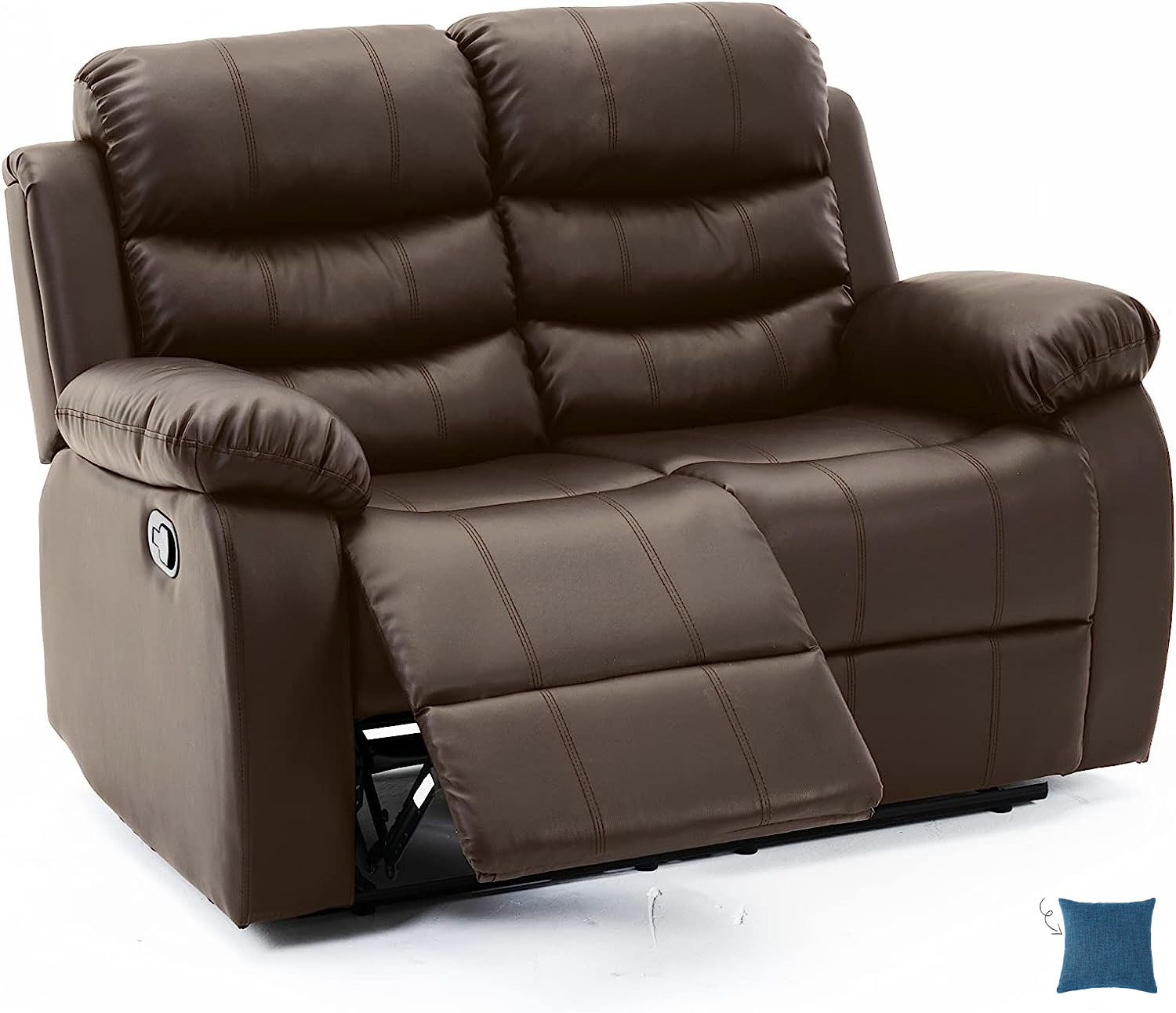 Sillón Midtown Concept Lounge Lounge de 2 secciones tapizado en piel sintética - Marrón - 95 CM X 104 CM X 150 CM 