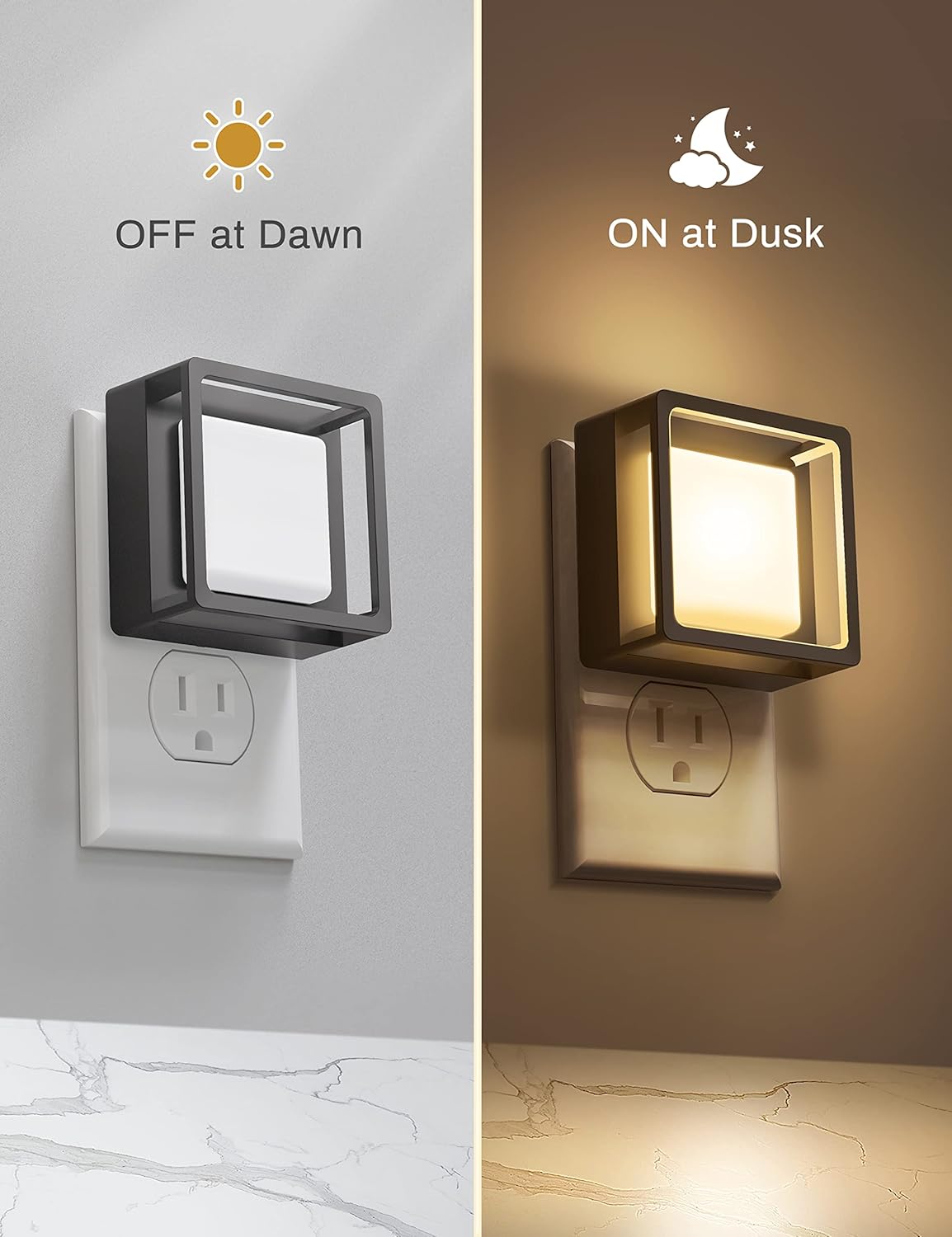 LED Night Light, Night Lights Plug Into Wall [2 Pack] with Dusk-to-Dawn Sensor