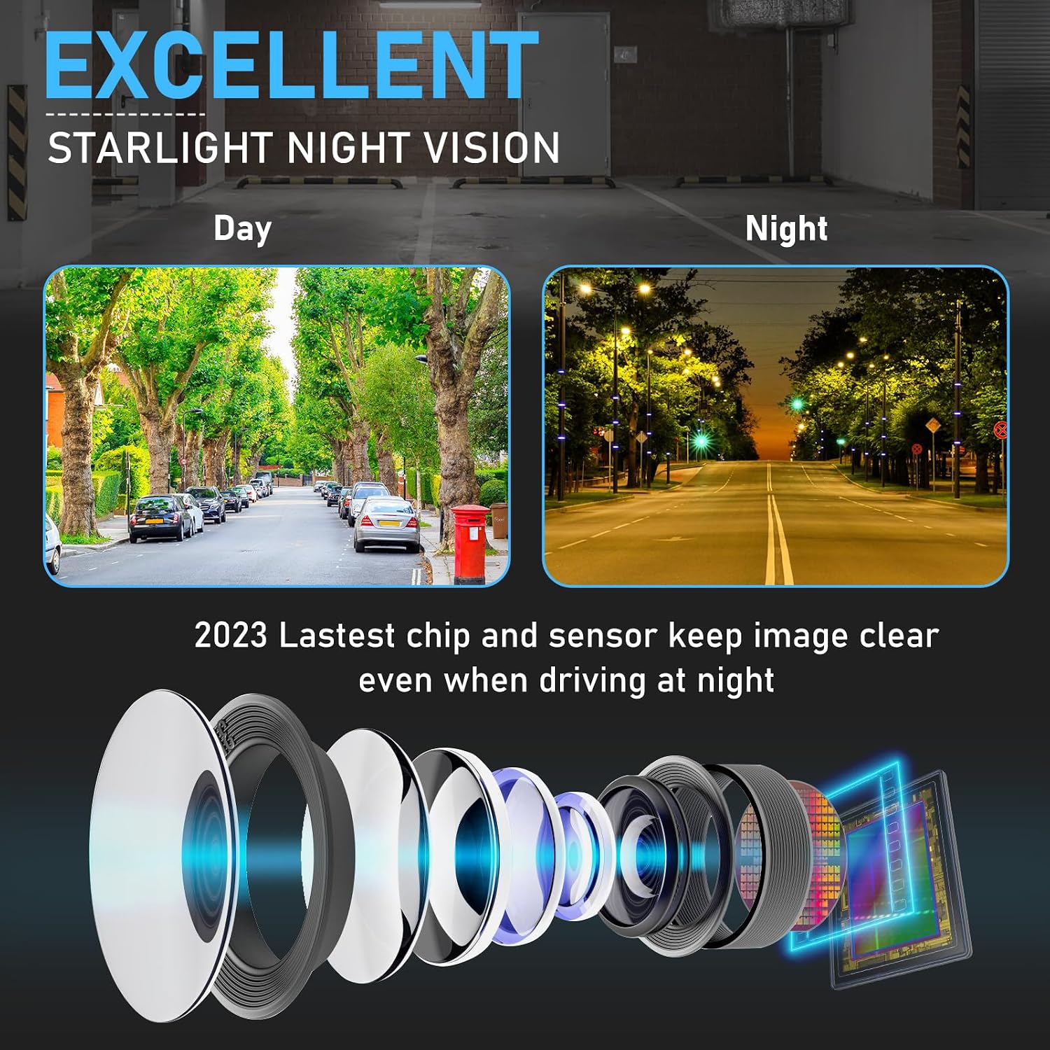 Backup Camera Rear View Reverse Camera | with IP69K Waterproof, Night Vision, Adjustable Lens (Up/Down/Left/Right), 4pin Connector, for 12-24V Car Vehicle SUV RV