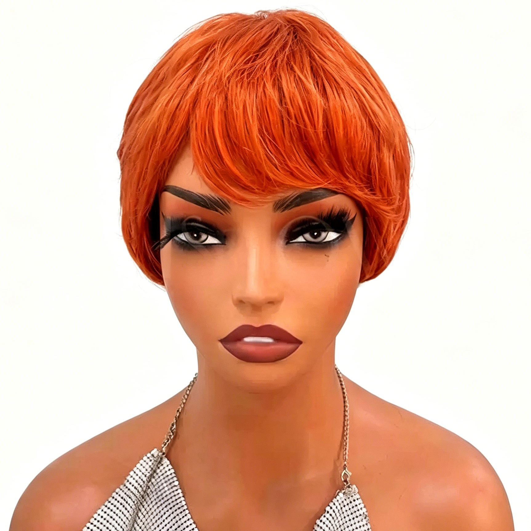 Remy Human Hair Short PIXIE Wig Full Machine Made Natural Black 99J Burgundy Orange Brown Chocolate WIGLTD