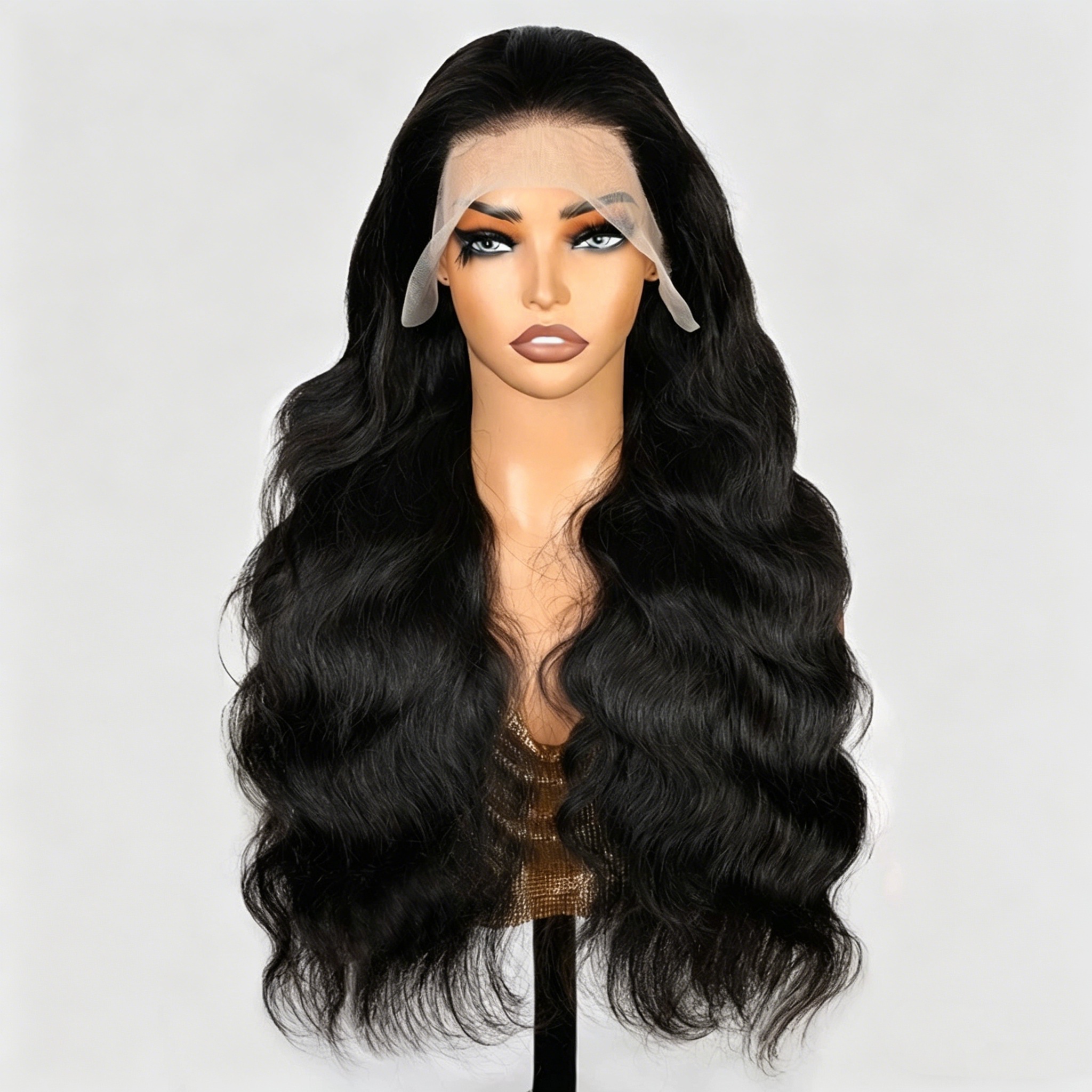 15A 200% SDD Super Double Drawn Remy Human Hair 13x4 Lace Front Wig for Women Natural Black Body Wave WIGLTD