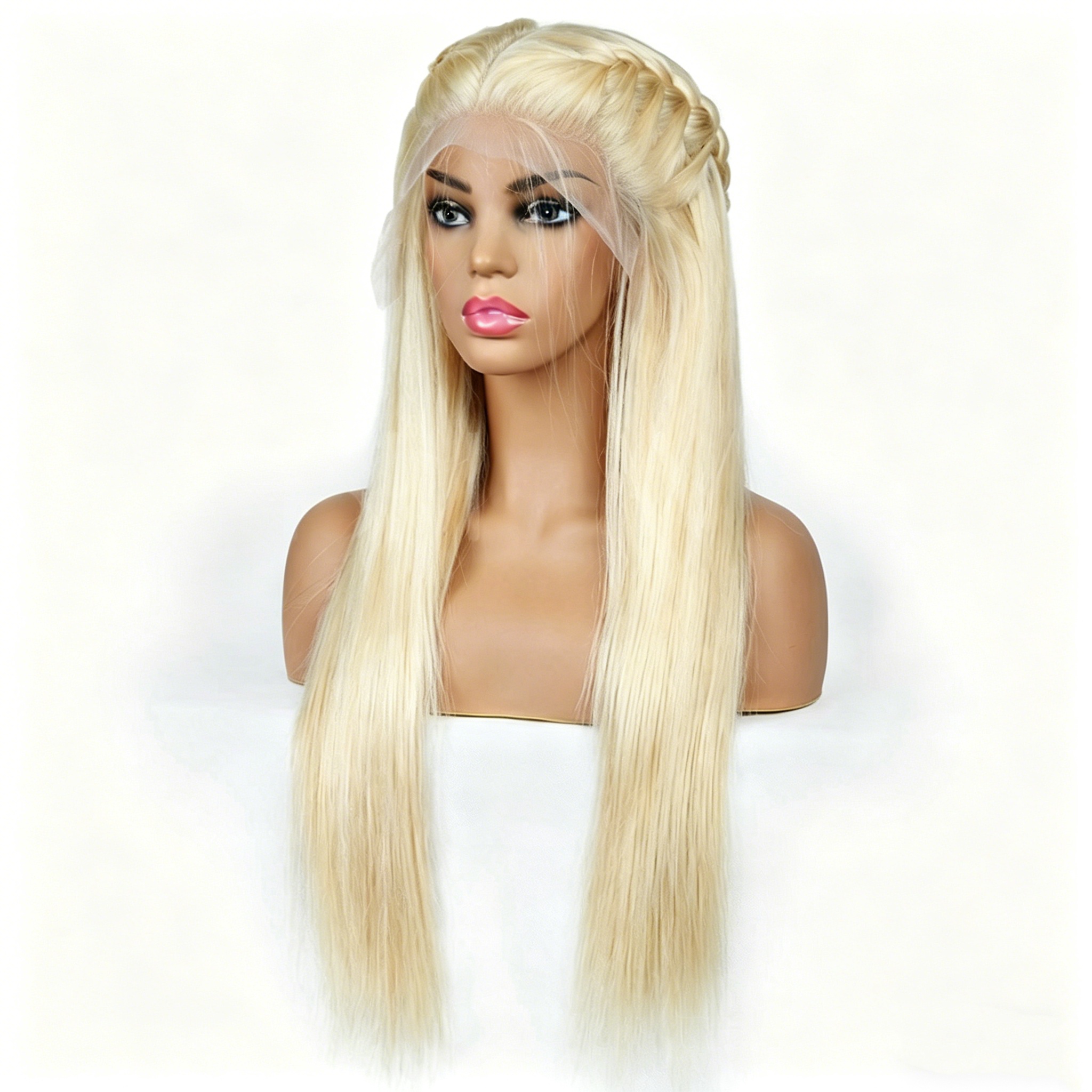 15A 200% Density Remy Human Hair 13x6 Lace Front Wig for Women Straight 613 Honey Blonde WIGLTD