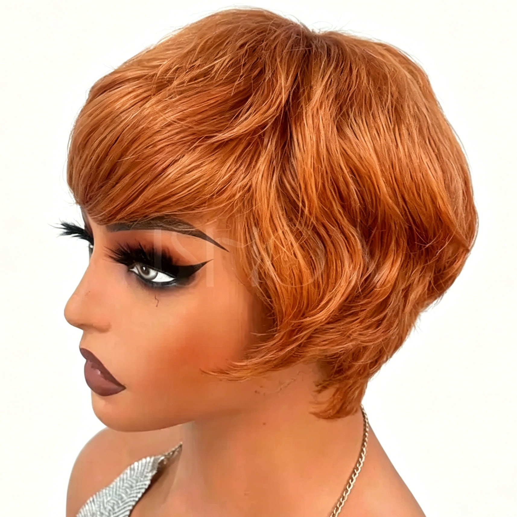 Remy Human Hair Short PIXIE Wig Full Machine Made Natural Black 99J Burgundy Orange Brown Chocolate WIGLTD